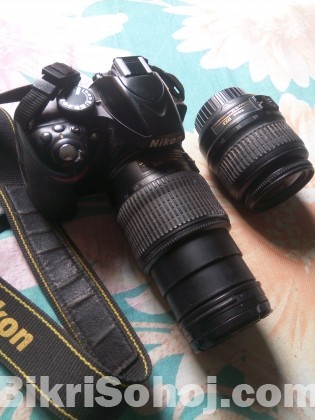 Nikon D3200 With Kit Lens 18-55 + Zoom Lens 55-200